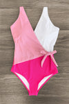 Mom & Me - Pink & White One Piece Swimsuit - Sparkle in Pink