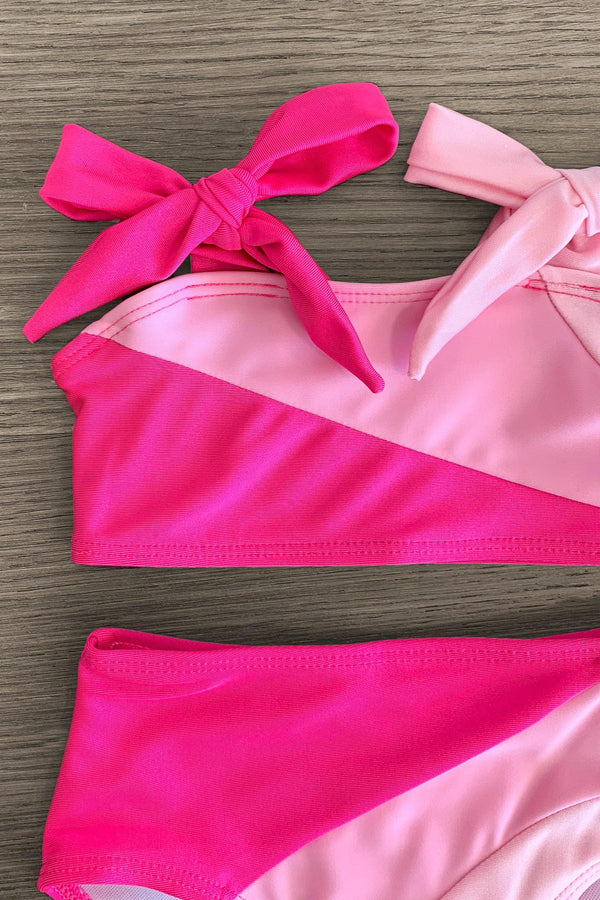 Mom & Me - Pink Colorblock Bikini - Sparkle in Pink