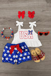 "USA" Tank Sequin Short Set | Sparkle in Pink