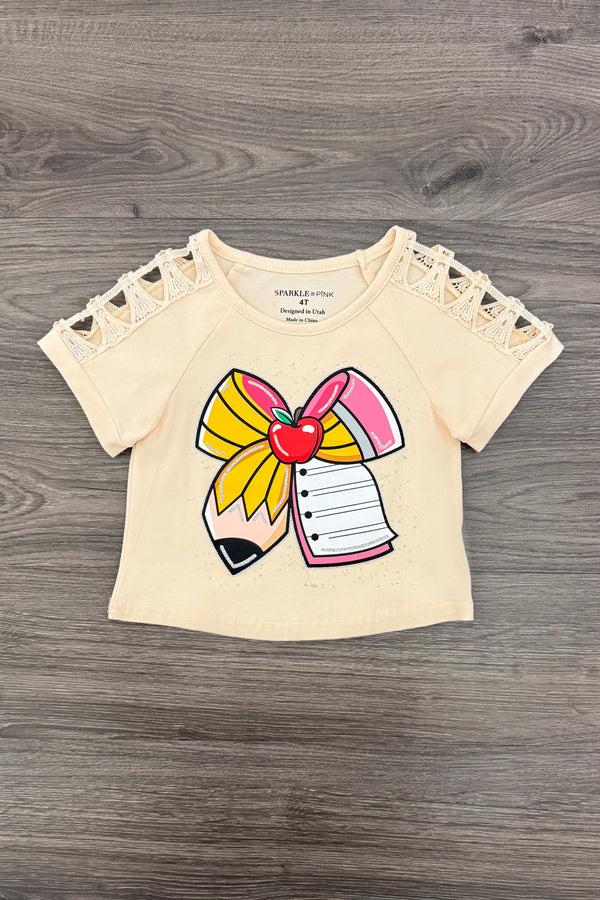 Mom & Me - Glitter Pencil & Paper Bow Top | Sparkle in Pink