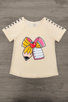 Mom & Me - Glitter Pencil & Paper Bow Top | Sparkle in Pink