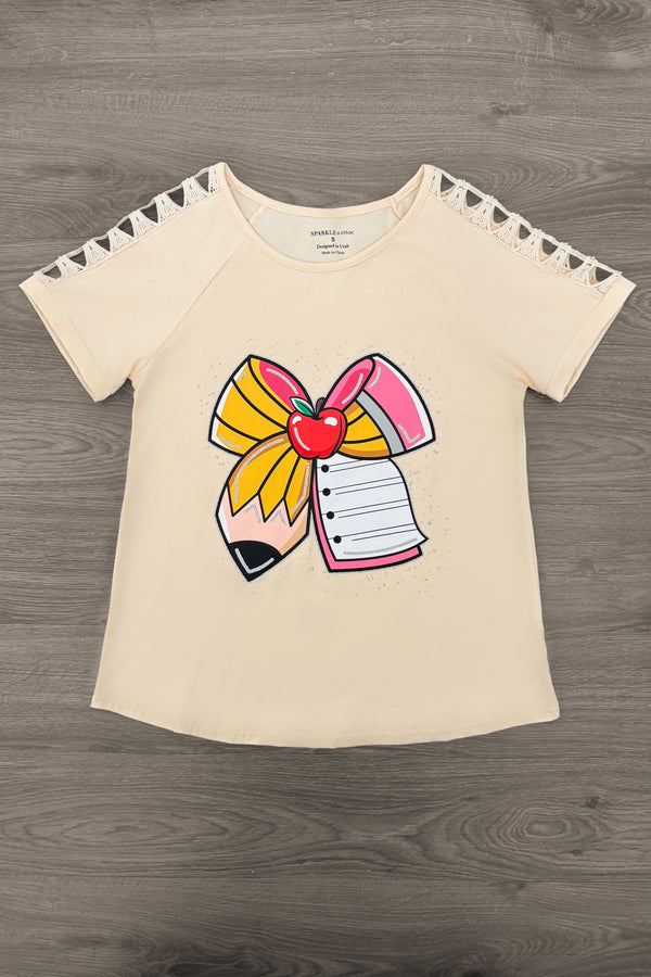 Mom & Me - Glitter Pencil & Paper Bow Top | Sparkle in Pink