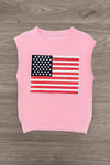 Mom & Me - Pink Flag Sweater Vest | Sparkle in Pink