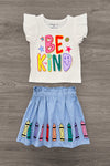 "Be Kind" Crayon Skirt Set | Sparkle in Pink