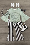 "Be You" Striped Denim Bell Bottom Set | Sparkle in Pink