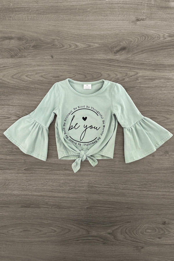 "Be You" Striped Denim Bell Bottom Set | Sparkle in Pink