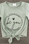 "Be You" Striped Denim Bell Bottom Set | Sparkle in Pink