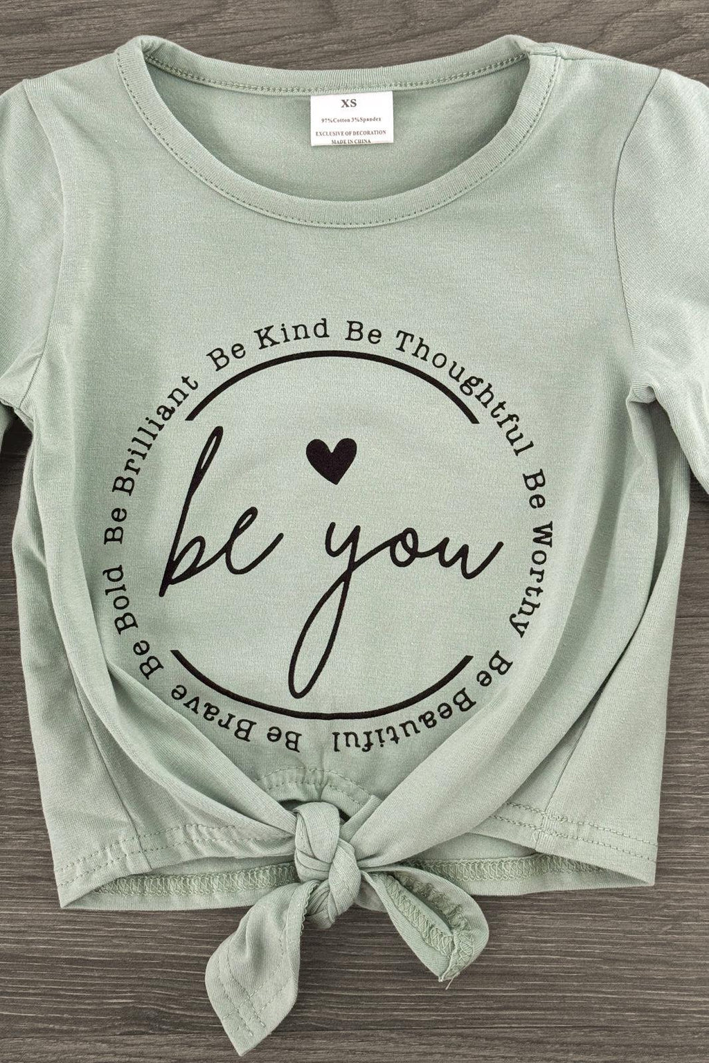 "Be You" Striped Denim Bell Bottom Set | Sparkle in Pink