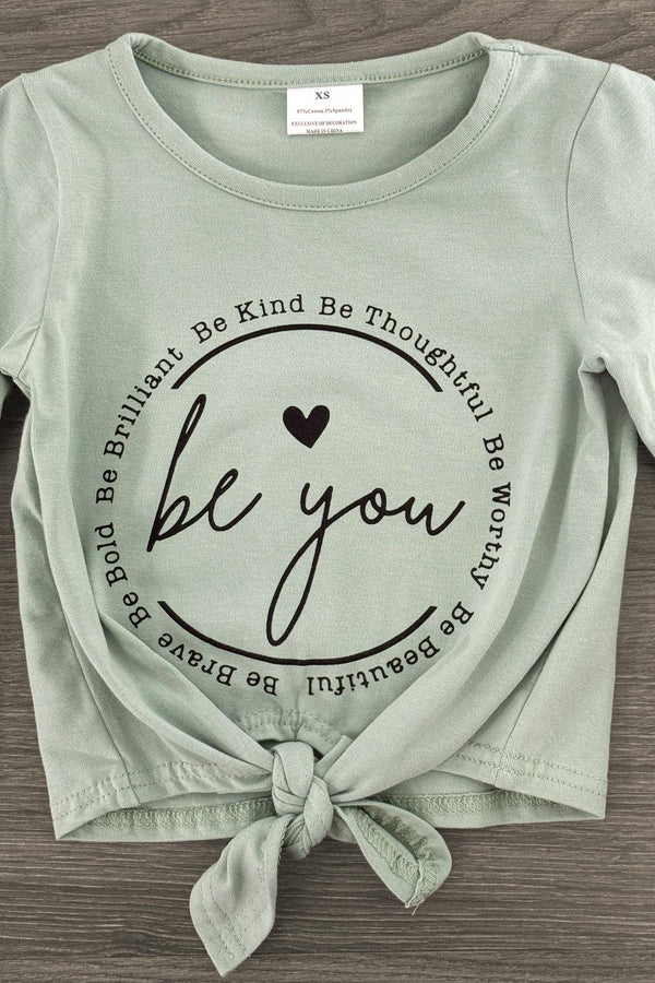 "Be You" Striped Denim Bell Bottom Set | Sparkle in Pink