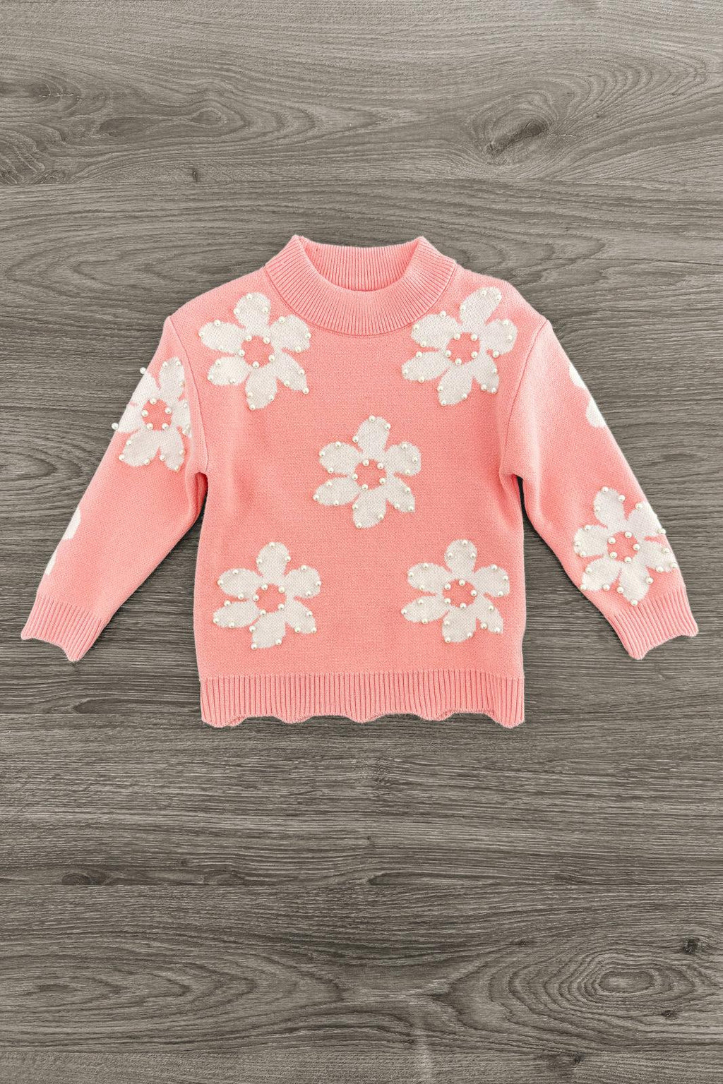 Pink Pearl Flower Sweater Legging Set | Sparkle in Pink