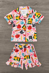 Mom & Me - School Supply Waffle Knit Pajamas | Sparkle in Pink