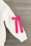 "Sassy" White Knit Sweater Legging Set | Sparkle in Pink