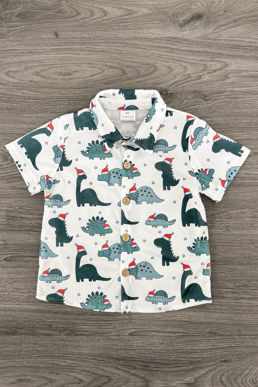 Santasaurus Button Down Top | Sparkle in Pink