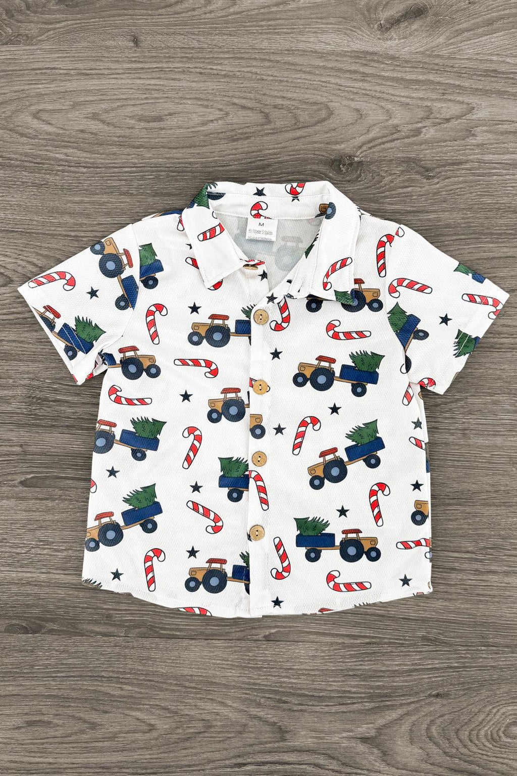 Christmas Tree Button Down Top | Sparkle in Pink