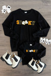 Mom & Me - "Spooky" Black Chenille Patch Top | Sparkle in Pink