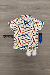 Crayons & Stars Button Down Top | Sparkle in Pink