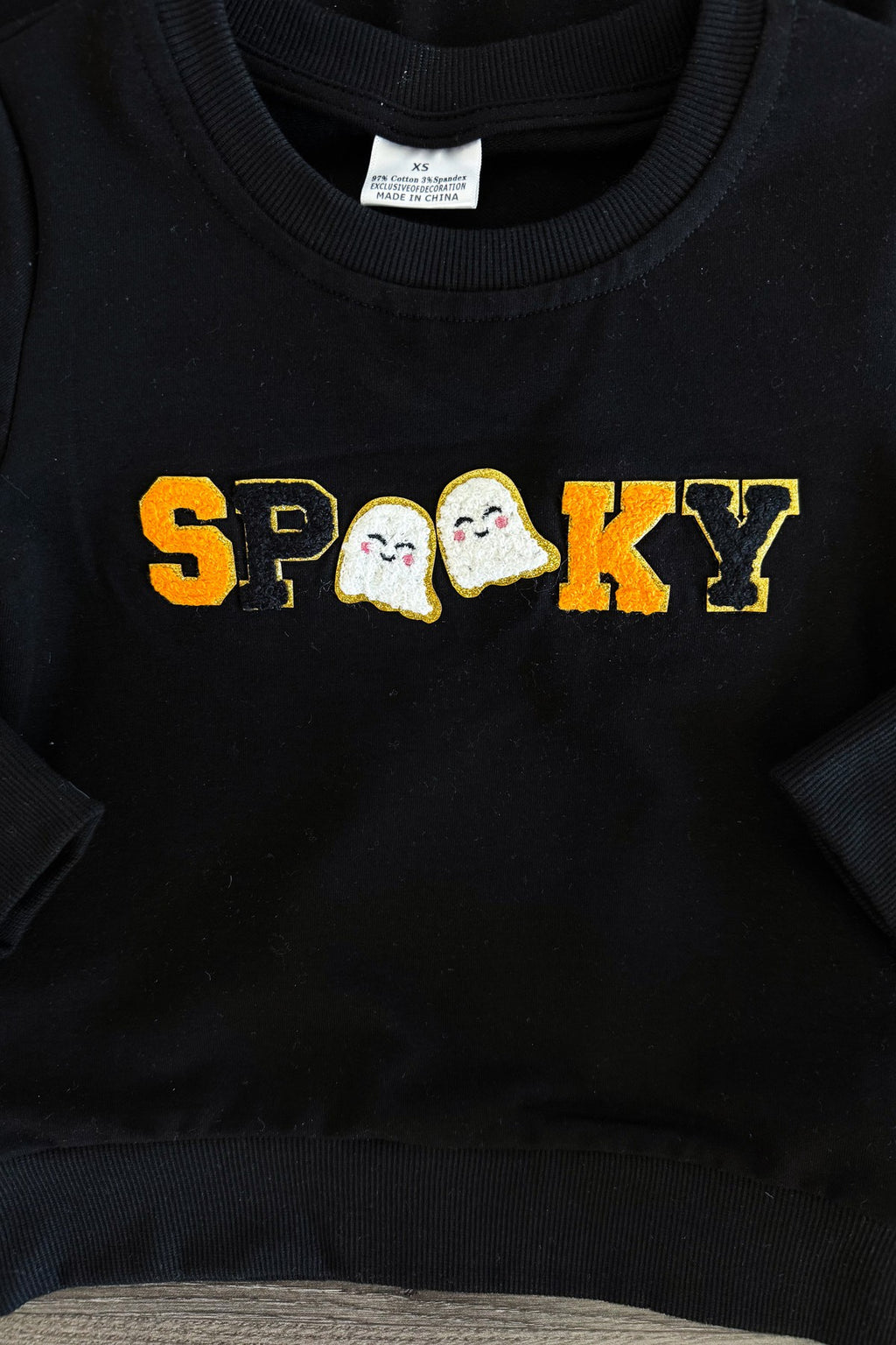 Mom & Me - "Spooky" Black Chenille Patch Top | Sparkle in Pink