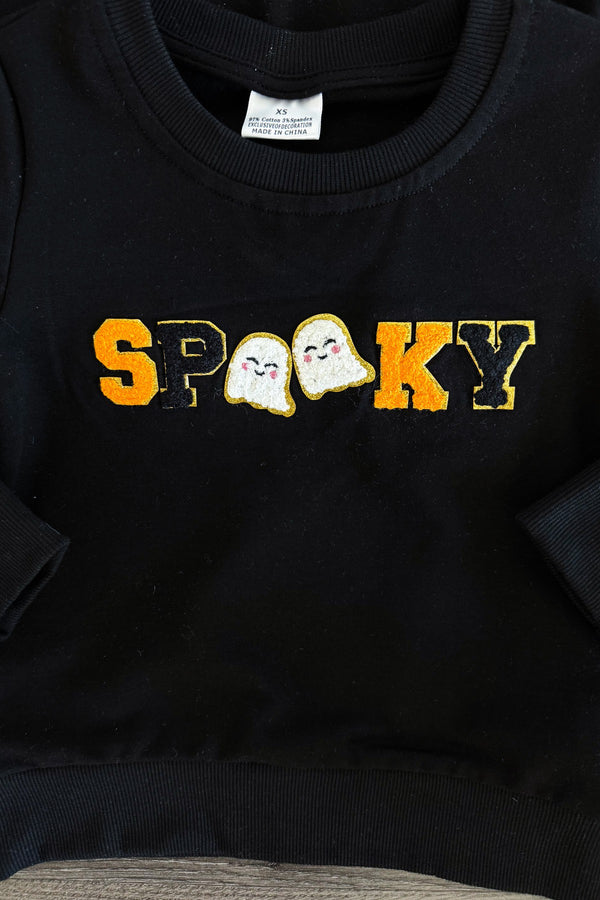 Mom & Me - "Spooky" Black Chenille Patch Top | Sparkle in Pink