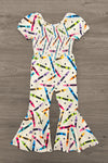 Crayons & Stars Flare Jumpsuit | Sparkle in Pink