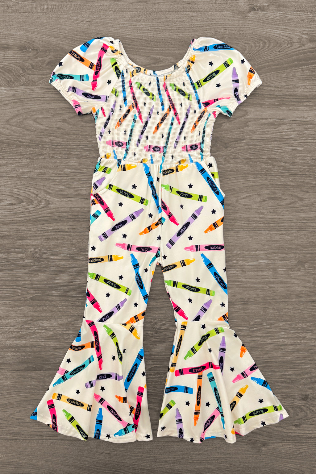 Crayons & Stars Flare Jumpsuit | Sparkle in Pink