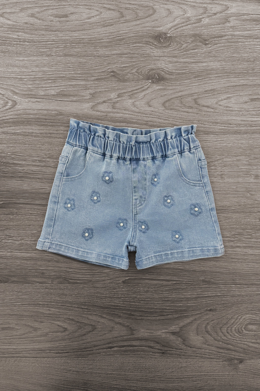 Mint Flower Denim Short Set | Sparkle in Pink