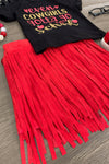 "Even Cowgirls Gotta Go To School" Suede Skirt Set - Sparkle in Pink