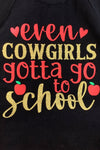 "Even Cowgirls Gotta Go To School" Suede Skirt Set - Sparkle in Pink