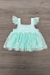 Mint Flower Denim Short Set | Sparkle in Pink
