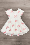 White & Pink Sequin Bow Dress | Sparkle in Pink