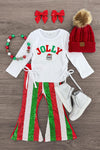 "Jolly" Chenille Patch Sequin Flare Set | Sparkle in Pink