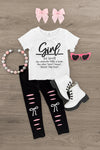 "Girl... An Attitude With A Bow" Legging Set | Sparkle in Pink