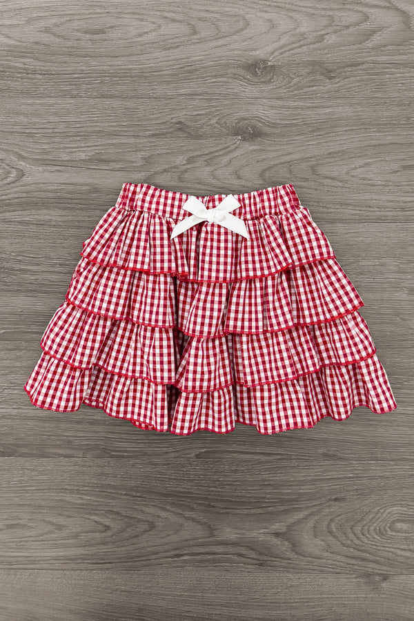 "Sassy Little Soul" Red Gingham Skirt Set | Sparkle in Pink
