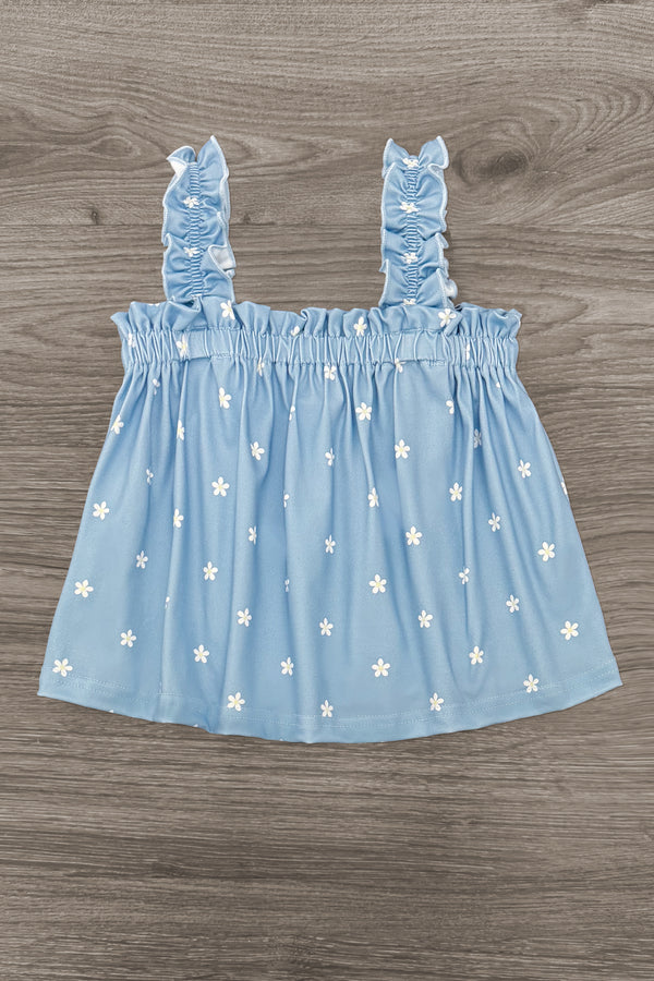 Blue & White Flower Short Set | Sparkle in Pink