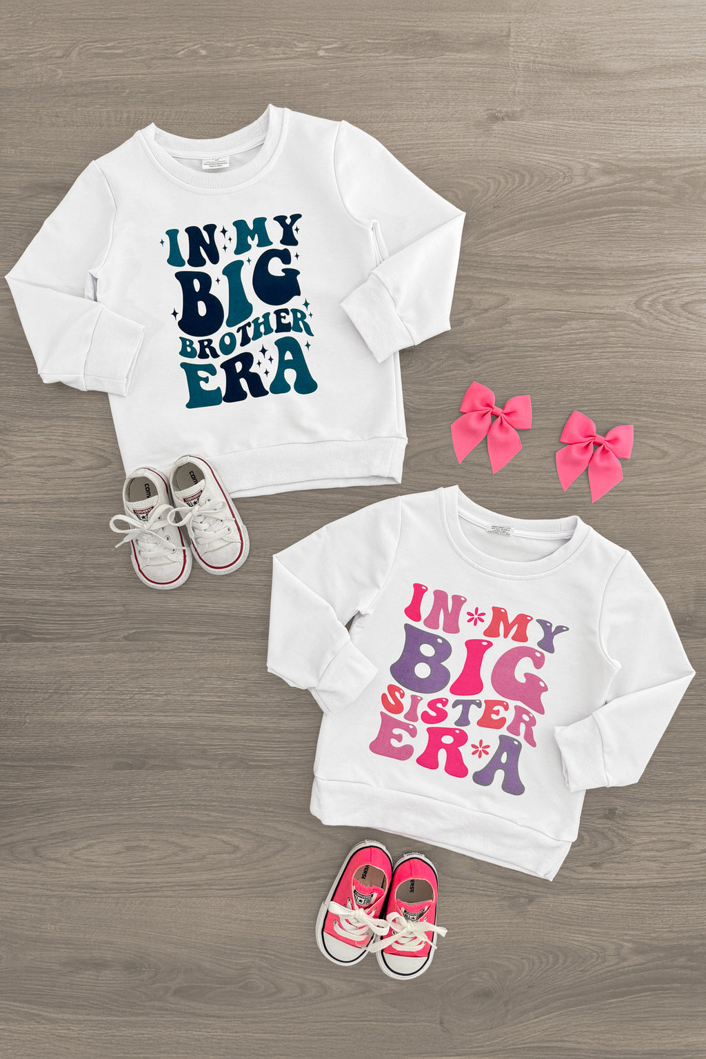 "In My Big Sister Or Brother Era" Long Sleeve Top | Sparkle in Pink