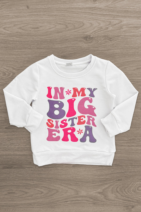 "In My Big Sister Or Brother Era" Long Sleeve Top | Sparkle in Pink