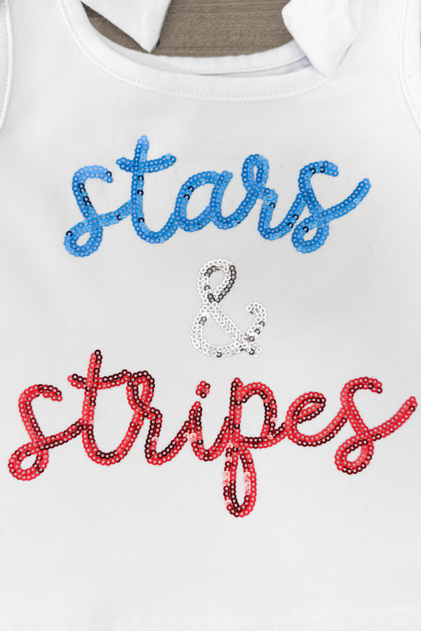 "Stars & Stripes" Sequin Bell Bottom Set | Sparkle in Pink