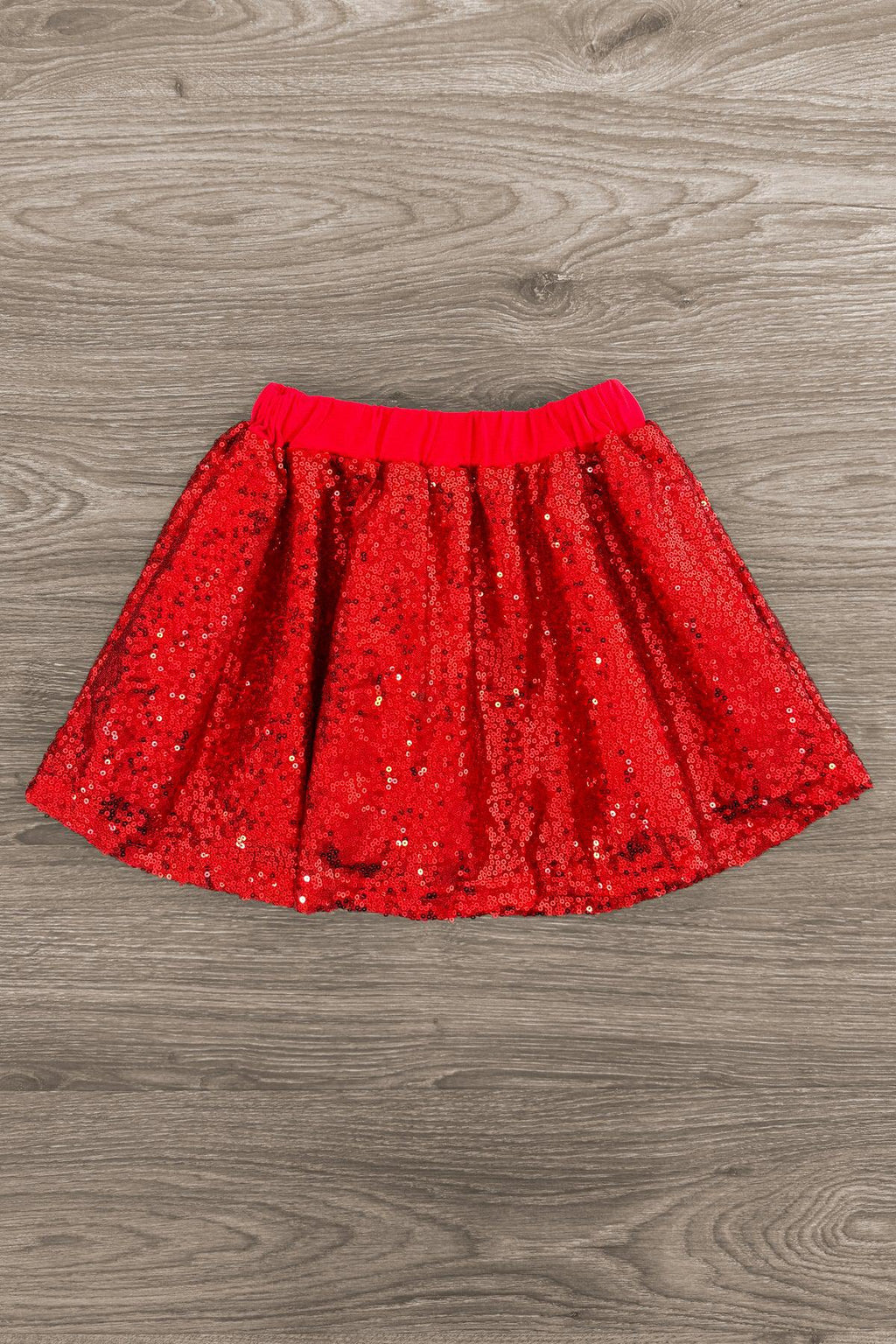 "Jolly" Red Sequin Skirt Set | Sparkle in Pink