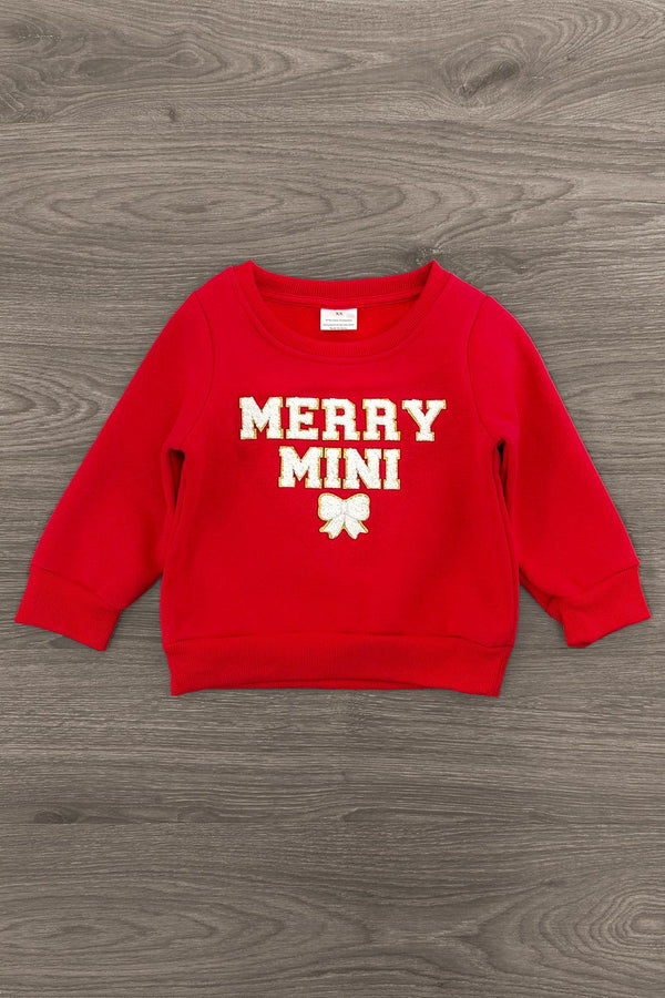 Mom & Me - "Merry Mama & Mini" Chenille Patch Top | Sparkle in Pink