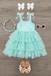 Mint Floral Tulle Dress | Sparkle in Pink
