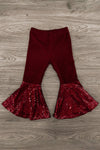 "Jolly" Ribbed Sequin Bell Bottom Set | Sparkle in Pink