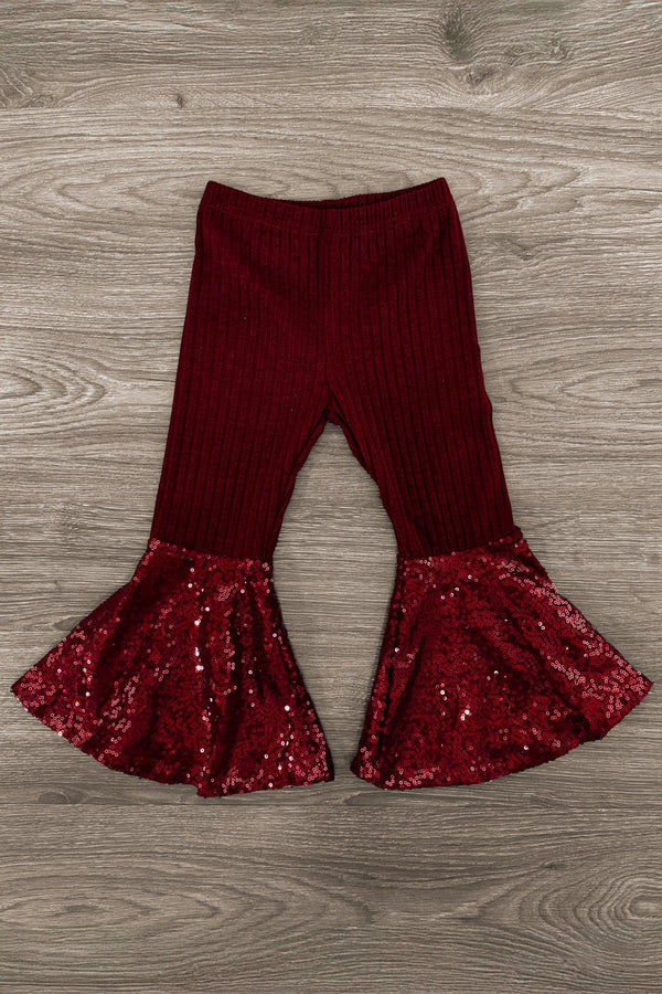 "Jolly" Ribbed Sequin Bell Bottom Set