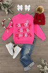 "Candy Cane Queen" Pink Sweater | Sparkle in Pink