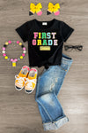 "Pre-K - Sixth Grade" Rainbow Chenille Patch Top | Sparkle in Pink