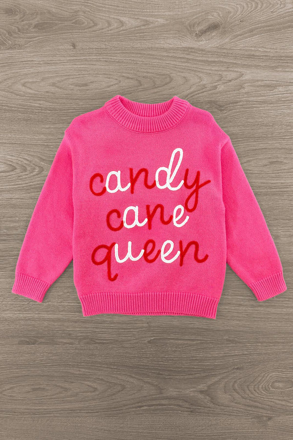 "Candy Cane Queen" Pink Sweater | Sparkle in Pink