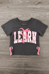 Mom & Me - "Teach & Learn" Pink Bow Top & Pant Set | Sparkle in Pink