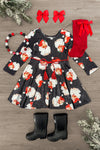 Black Glitter Santa Claus Dress | Sparkle in Pink