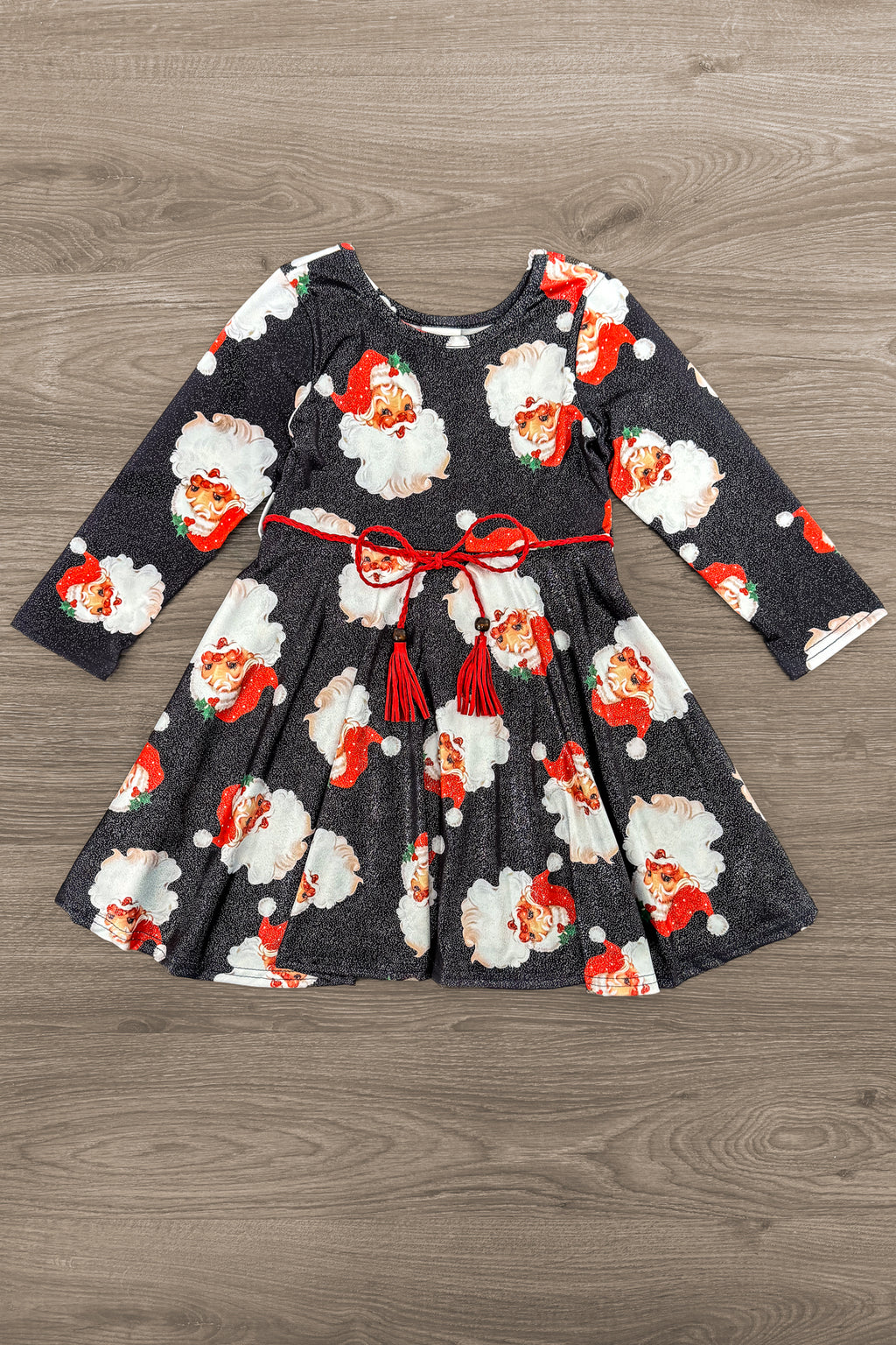 Black Glitter Santa Claus Dress | Sparkle in Pink