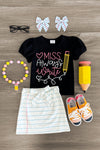 "Miss Always Write" Suede Skirt Set | Sparkle in Pink