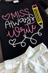 "Miss Always Write" Suede Skirt Set | Sparkle in Pink