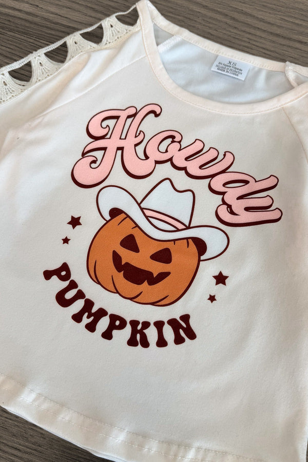"Howdy Pumpkin" Suede Bell Bottom Set